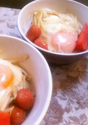 忙しい朝に♪もやしの巣篭もり卵-レシピのメイン写真
