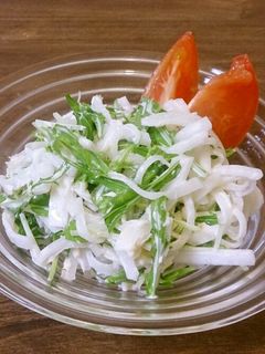 簡単!水菜と大根のマヨサラダ-レシピのメイン写真