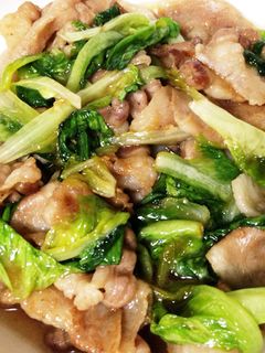 豚肉とサラダ菜炒め-レシピのメイン写真