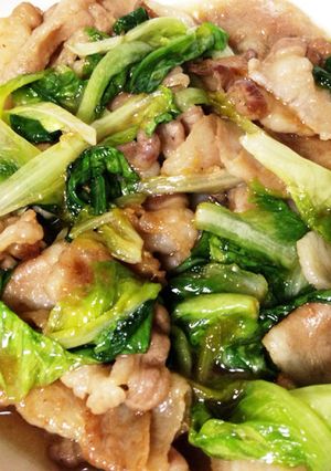 豚肉とサラダ菜炒め-レシピのメイン写真