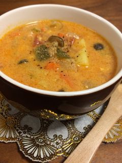 食べるスープ*豆乳トマトカレースープ-レシピのメイン写真