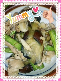 茄子と豚バラといんげんのスタミナ味噌炒め-レシピのメイン写真