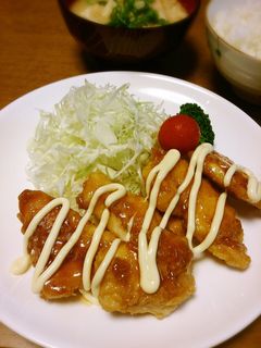 鶏むね肉の甘酢てりマヨ♪-レシピのメイン写真