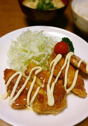 鶏むね肉の甘酢てりマヨ♪-レシピのメイン写真