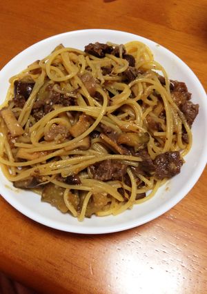 牛肉と茄子の味噌パスタ♪-レシピのメイン写真