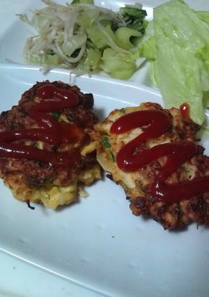 ささみと野菜のハンバーグ-レシピのメイン写真