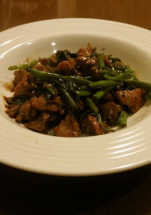 砂肝と空芯菜の豆鼓醤炒め-レシピのメイン写真