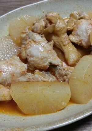 キムチ風味　手羽元の煮付け-レシピのメイン写真
