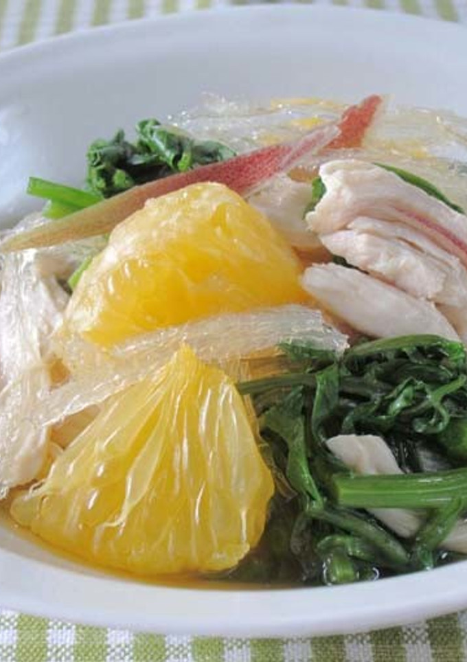夏みかんとササミの酢の物-レシピのメイン写真