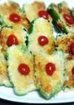 肉汁たっぷり！ピーマンの肉詰めパン粉焼-レシピのメイン写真