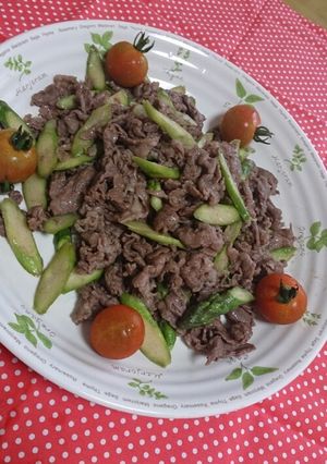牛肉とアスパラの味塩コショー炒め-レシピのメイン写真