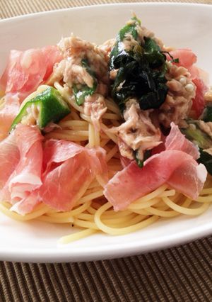 ツナとオクラの冷製梅パスタ-レシピのメイン写真