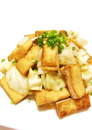 キャベツと油揚げの柚子胡椒炒め-レシピのメイン写真