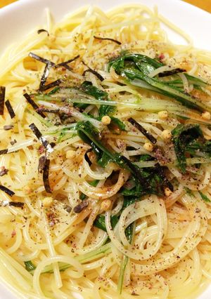 手抜き 梅茶漬けパスタ-レシピのメイン写真