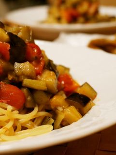 茄子とプチトマトのパスタ-レシピのメイン写真