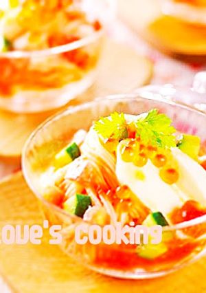 七夕祝い☆トマトとチーズの冷製そうめん-レシピのメイン写真