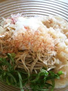 ツナ大根おろしと温玉&薬味でサッパリ蕎麦-レシピのメイン写真