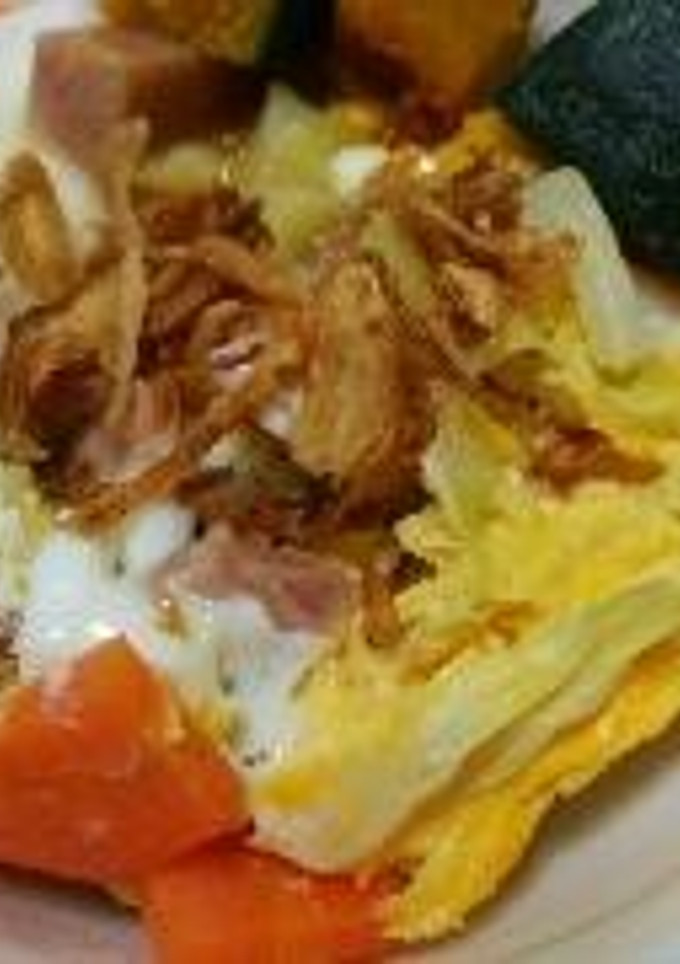 スパムと野菜の卵とじ丼-レシピのメイン写真