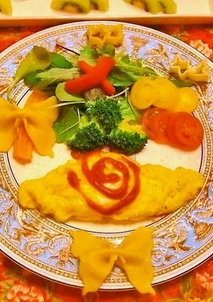 オムレツ&サラダ(^-^)-レシピのメイン写真