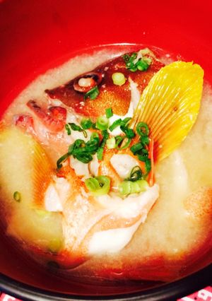 魚のあらで、お味噌汁☆アカハタ☆-レシピのメイン写真