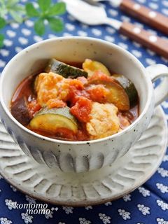 夏野菜♫ナスとズッキーニのトマト煮込み-レシピのメイン写真