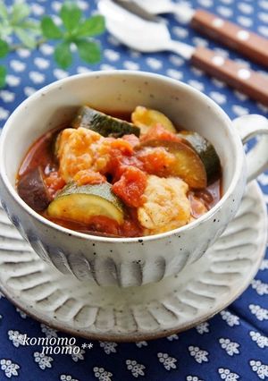 夏野菜♫ナスとズッキーニのトマト煮込み-レシピのメイン写真