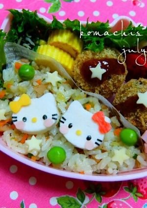 幼稚園 お弁当 キャラ弁♡キティ-レシピのメイン写真