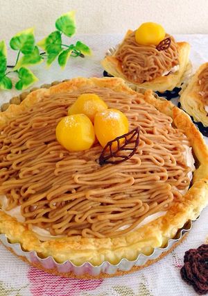甘栗で簡単♪モンブランのパイケーキ-レシピのメイン写真