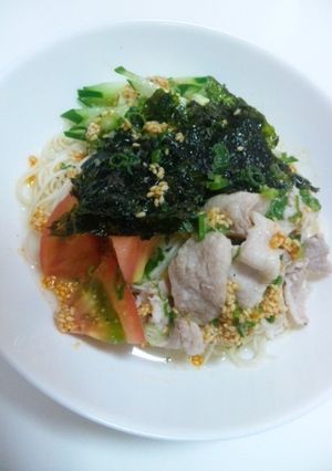 ねぎ塩冷しゃぶそうめん-レシピのメイン写真