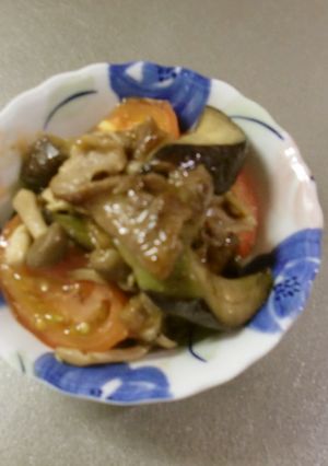 夏野菜（なすとトマト）の炒め物-レシピのメイン写真