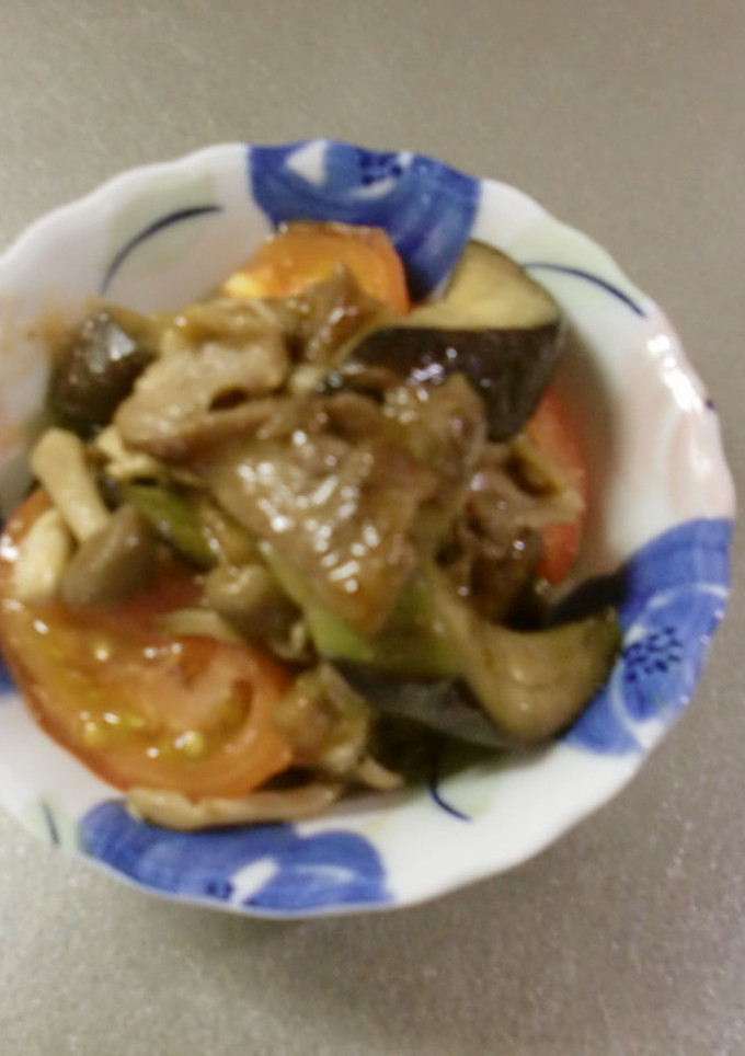 夏野菜（なすとトマト）の炒め物-レシピのメイン写真