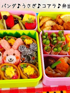 パンダ♪うさぎ♪コアラ♪弁当-レシピのメイン写真