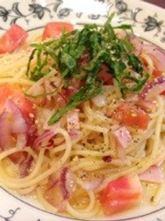 超簡単♪*トマトと青じその冷製パスタ*-レシピのメイン写真