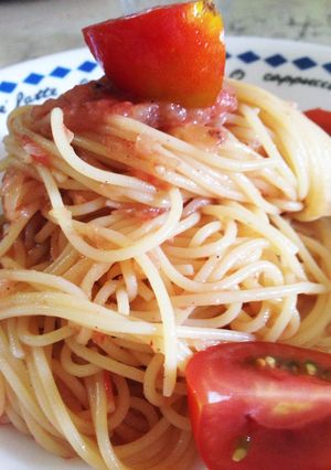 夏野菜ソースで食べるソーメン-レシピのメイン写真