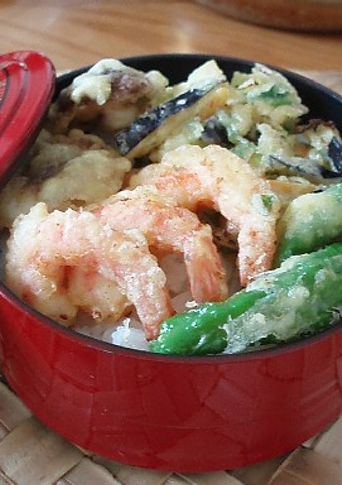 手抜き弁当NO.4　夏野菜のかき揚げ丼-レシピのメイン写真