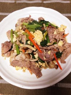 野菜たっぷり!豚肉と小松菜の炒めもの☆-レシピのメイン写真