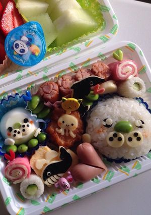 親子遠足。水族館キャラ弁。海の仲間達-レシピのメイン写真