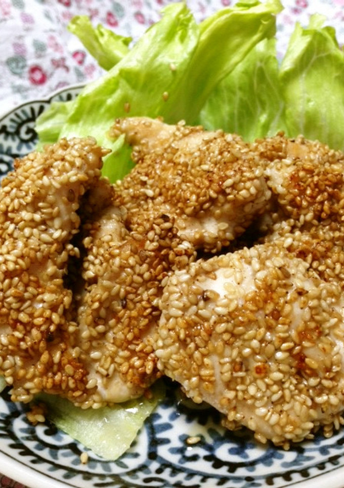 鶏ささみの胡麻つけ焼き-レシピのメイン写真