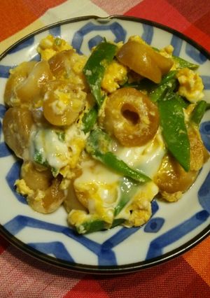 モロッコいんげん＊ちくわふ！卵とじ♪-レシピのメイン写真