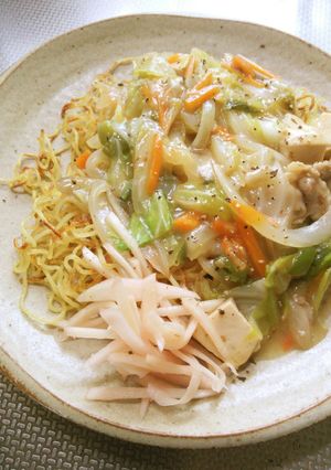 残り物のお味噌汁で→あんかけ焼きそば-レシピのメイン写真