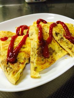 オムレツ?挽肉そぼろの卵焼き-レシピのメイン写真