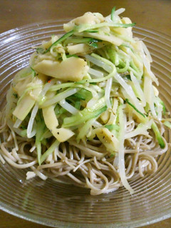 レンチン簡単♪もやし胡瓜メンマ中華風蕎麦-レシピのメイン写真