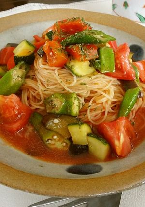 彩り夏野菜マリネの冷製パスタ-レシピのメイン写真
