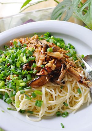 きのこのグリーンカレー炒め冷製パスタ-レシピのメイン写真
