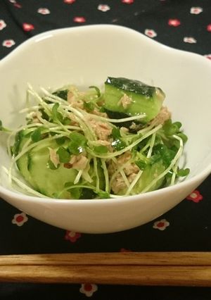 胡瓜と貝割れとツナの超~簡単な和え物-レシピのメイン写真