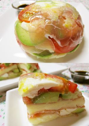生ハムアボカド 塩レモンサラダケーキ-レシピのメイン写真