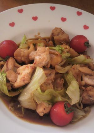鶏モモとレタスの醤油炒め-レシピのメイン写真