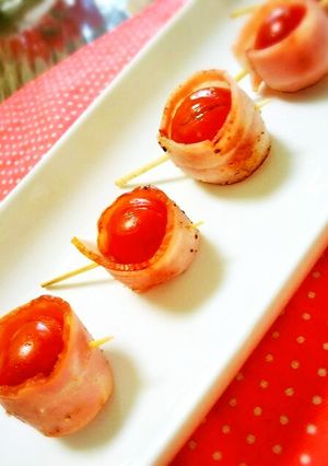 プチトマトも美味しいよ×ベーコン巻♪-レシピのメイン写真