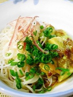 アボカドなめ茸和え素麺-レシピのメイン写真