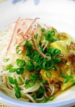 アボカドなめ茸和え素麺-レシピのメイン写真